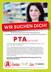 PTA und PTA-Praktikanten gesucht.